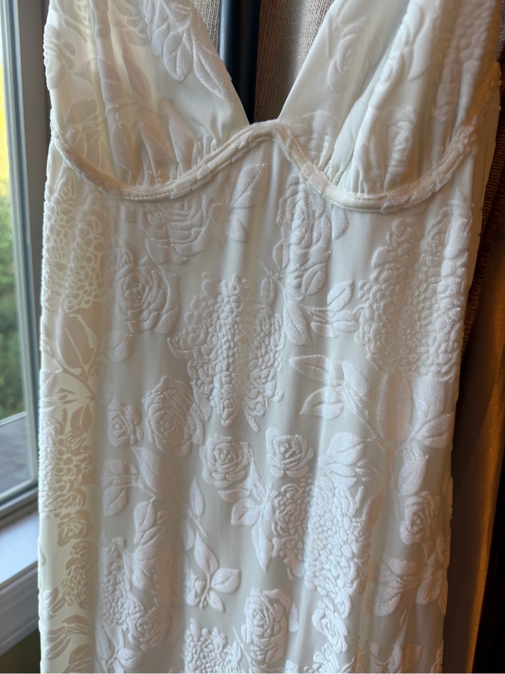Hello Molly Ivory Velvet Floral Dress